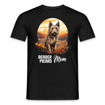Hund Berger Picard - Männer T-Shirt - Schwarz - Vorne - AI Model Male 178 light (178cm)