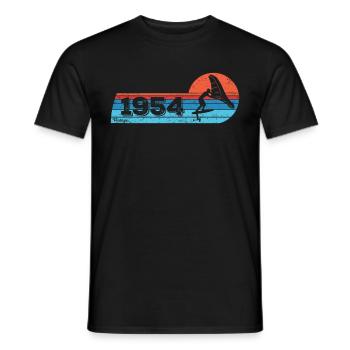 Wingfoil Surfer Birthday Vintage 1954 Born - Men's T-Shirt - black - Front - AI Model Male 178 light (178cm)