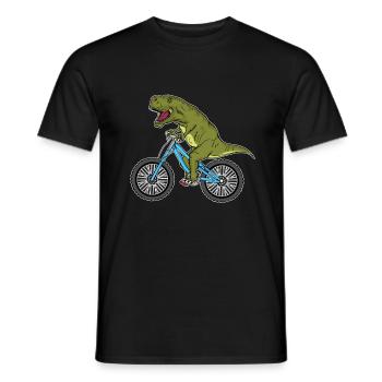 Lustiges Dinosaurier Geschenk Fahrrad Fahren - Männer T-Shirt - Schwarz - Vorne - AI Model Male 178 light (178cm)