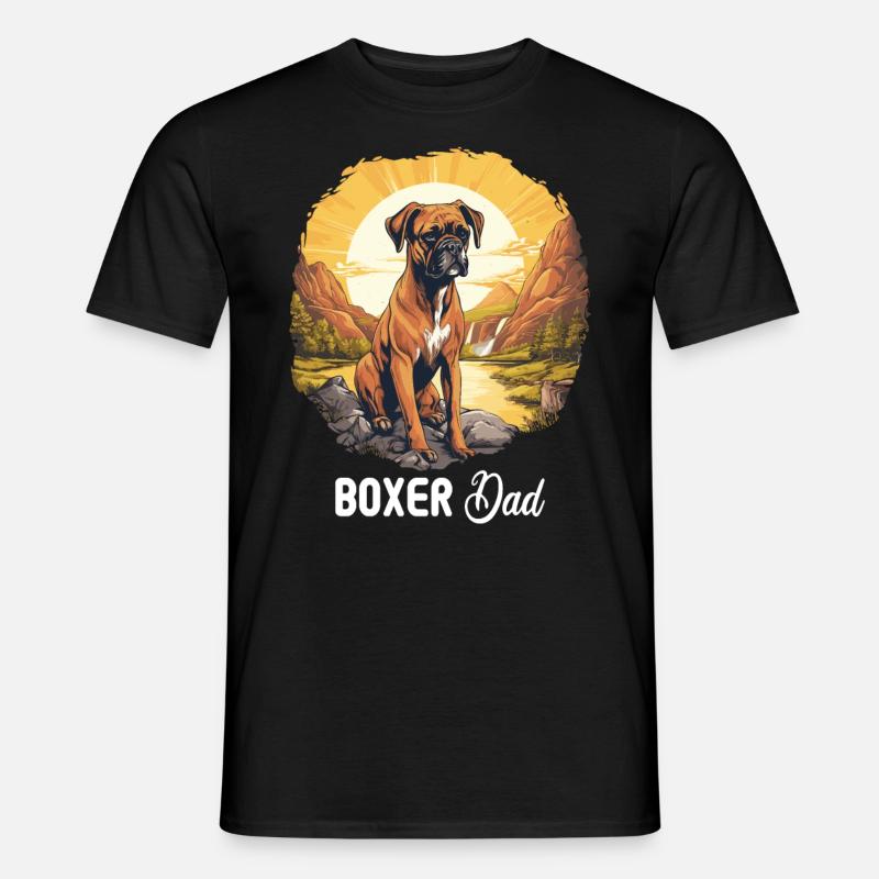 Hund Boxer - Männer T-Shirt - Schwarz