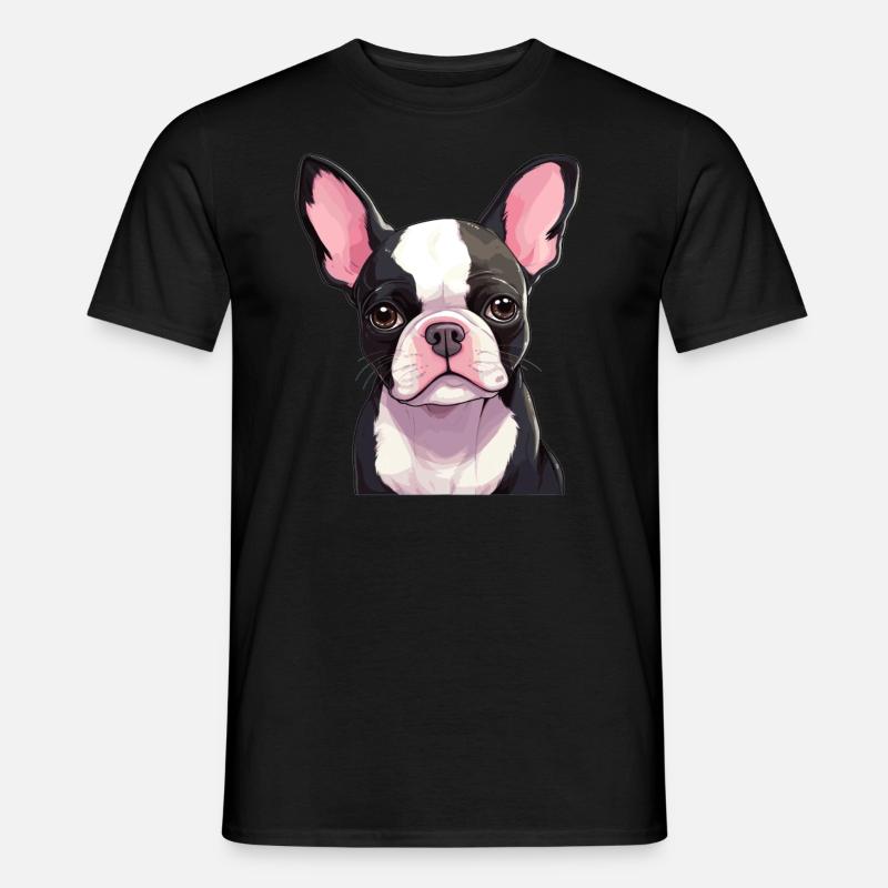 Hund Boston Terrier - Männer T-Shirt - Schwarz