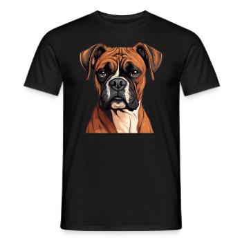 Dog Boxer - Men's T-Shirt - black - Front - AI Model Male 178 light (178cm)