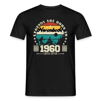 November 1960. November 1960 Birthday Gift. - Men's T-Shirt - black - Front - AI Model Male 178 light (178cm)