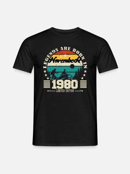 November 1980. November 1980 Jubiläumsgeschenk. - Männer T-Shirt - Schwarz