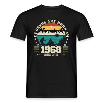 November 1968. November 1968 Birthday Gift. - Men's T-Shirt - black - Front - AI Model Male 178 light (178cm)