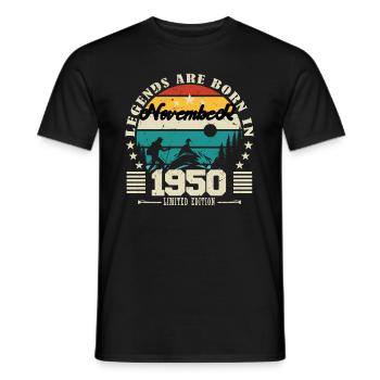 November 1950. November 1950 Birthday Gift. - Men's T-Shirt - black - Front - AI Model Male 178 light (178cm)