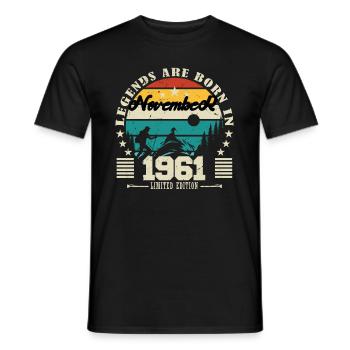 November 1961. November 1961 Birthday Gift. - Men's T-Shirt - black - Front - AI Model Male 178 light (178cm)