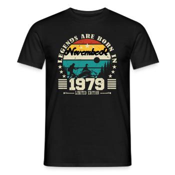 November 1979. November 1979 Birthday Gift. - Men's T-Shirt - black - Front - AI Model Male 178 light (178cm)