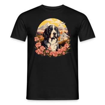 Dog St. Bernard - Men's T-Shirt - black - Front - AI Model Male 178 light (178cm)