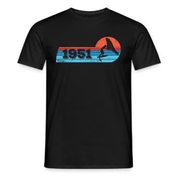 Wingfoil Surfer Anniversaire Vintage 1951 Né - T-shirt homme - noir - Devant - AI Model Male 178 light (178cm)