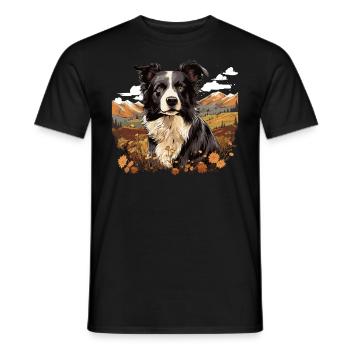 Chien Border Collie - T-shirt homme - noir - Devant - AI Model Male 178 light (178cm)