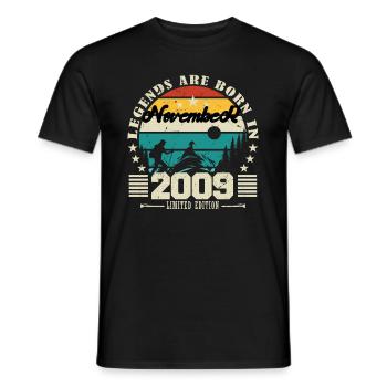 November 2009. November 2009 Birthday Gift. - Men's T-Shirt - black - Front - AI Model Male 178 light (178cm)