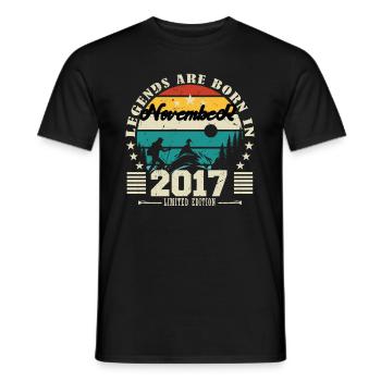 November 2017. November 2017 Birthday Gift. - Men's T-Shirt - black - Front - AI Model Male 178 light (178cm)