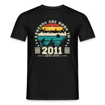 November 2011. November 2011 Birthday Gift. - Men's T-Shirt - black - Front - AI Model Male 178 light (178cm)
