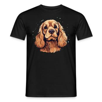 Épagneul Dog Cocker - T-shirt homme - noir - Devant - AI Model Male 178 light (178cm)