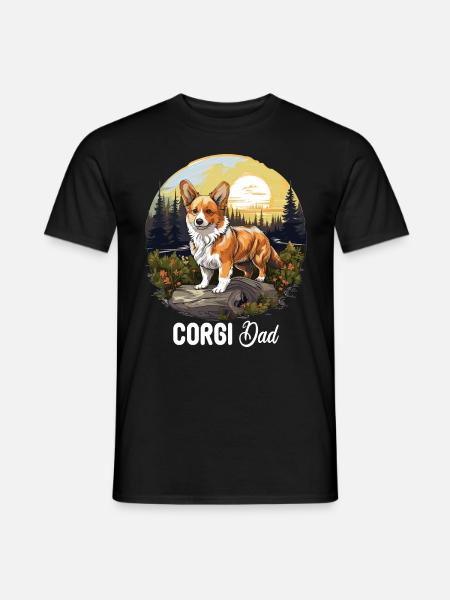 Dog Corgi - Men's T-Shirt - black