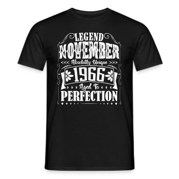 November 1966. November 1966 Geburtstagsgeschenk - Männer T-Shirt - Schwarz - Vorne - AI Model Male 178 light (178cm)