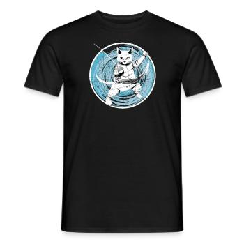 Katzen Fechter gamer Vintage Fechten Sport Katzen - Männer T-Shirt - Schwarz - Vorne - AI Model Male 178 light (178cm)