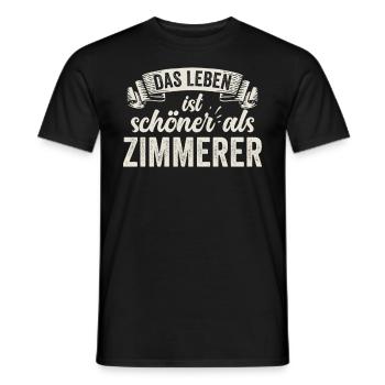Lustige Zimmerer Holzbau Dachstuhl Handwerker - Männer T-Shirt - Schwarz - Vorne - AI Model Male 178 light (178cm)