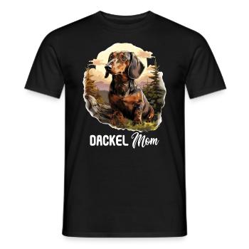 Chien teckel - T-shirt homme - noir - Devant - AI Model Male 178 light (178cm)