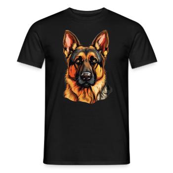 Dog Shepherd - Men's T-Shirt - black - Front - AI Model Male 178 light (178cm)