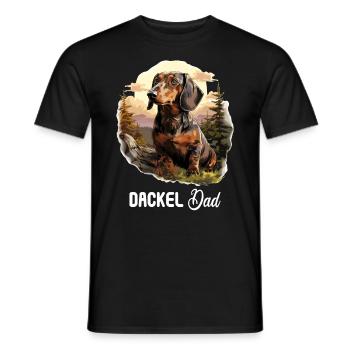 Chien teckel - T-shirt homme - noir - Devant - AI Model Male 178 light (178cm)