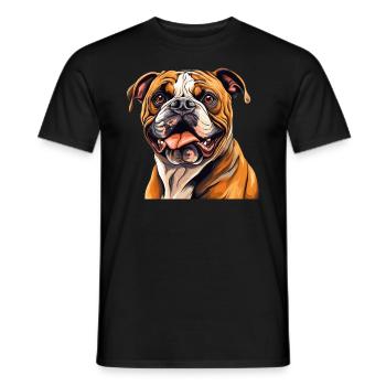 Chien Bouledogue anglais - T-shirt homme - noir - Devant - AI Model Male 178 light (178cm)