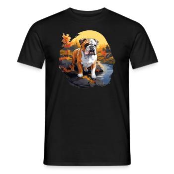 Chien Bouledogue anglais - T-shirt homme - noir - Devant - AI Model Male 178 light (178cm)
