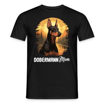 Dog Doberman - Men's T-Shirt - black - Front - AI Model Male 178 light (178cm)