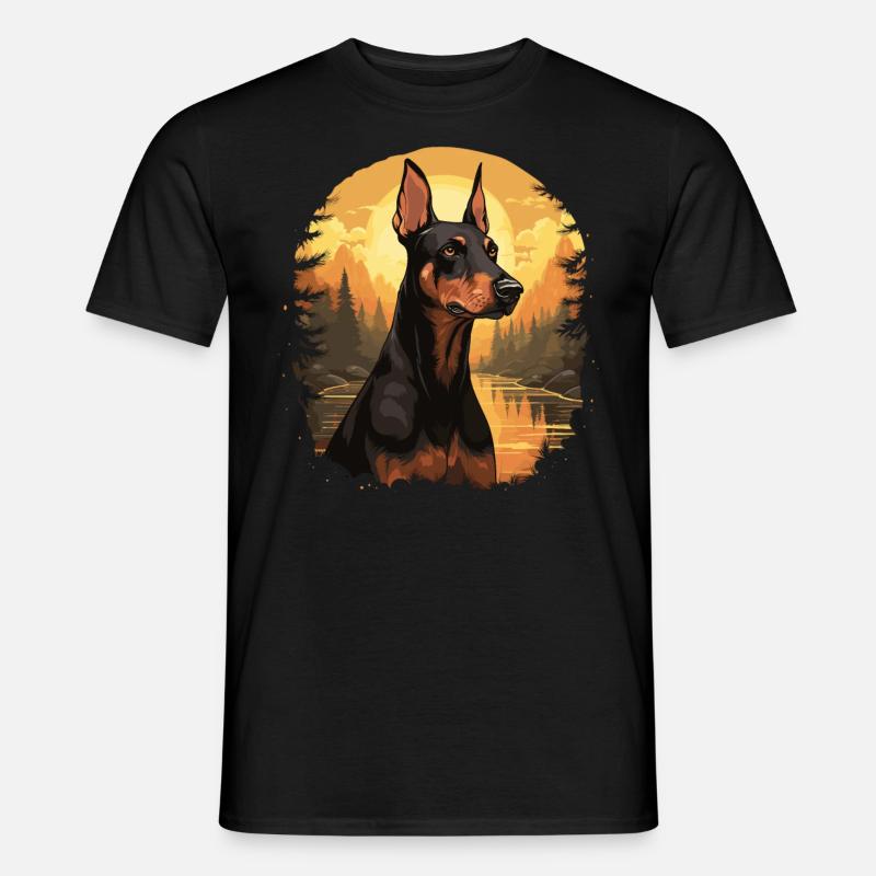 Hund Dobermann - Männer T-Shirt - Schwarz