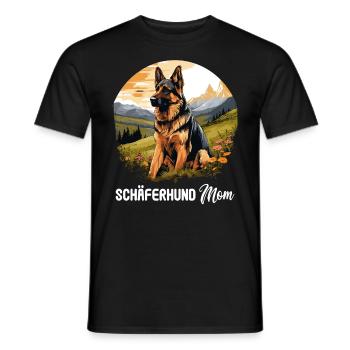 Dog Shepherd - Men's T-Shirt - black - Front - AI Model Male 178 light (178cm)