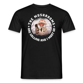 champignons, cueilleurs de champignons, champignons, producteurs, champignons drôles - T-shirt homme - noir - Devant - AI Model Male 178 light (178cm)