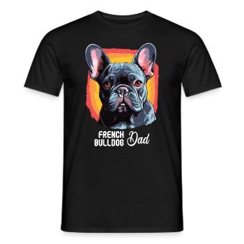 Hund French Bulldog - Männer T-Shirt - Schwarz - Vorne - AI Model Male 178 light (178cm)