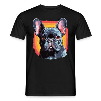 Hund French Bulldog - Männer T-Shirt - Schwarz - Vorne - AI Model Male 178 light (178cm)
