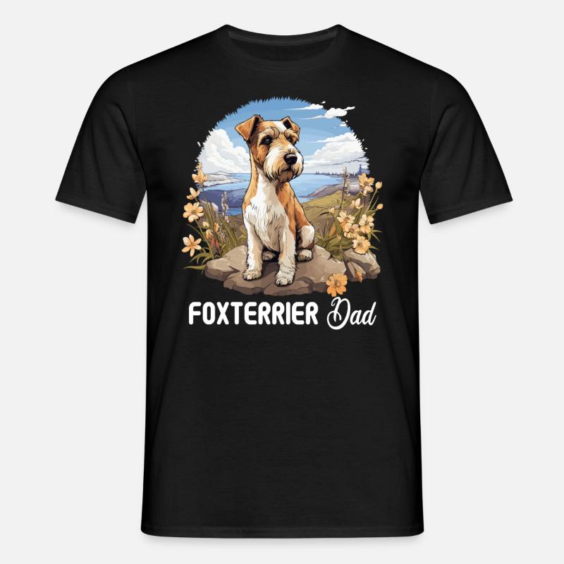 Hund Foxterrier - Männer T-Shirt - Schwarz