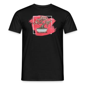 Bonsai Tree, Bonsai Tree, Flowerpot, Japanese-arts - Men's T-Shirt - black - Front - AI Model Male 178 light (178cm)