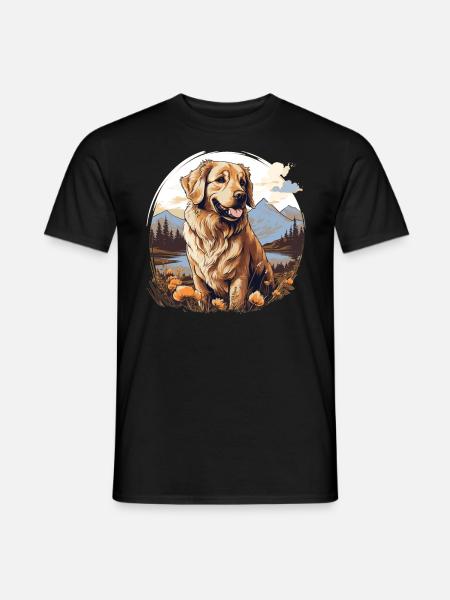 Hund Golden Retriever - Männer T-Shirt - Schwarz