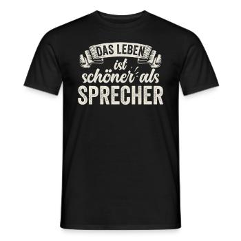 Lustige Sprecher Stimme Mikrofon Rhetorik Arbeit - Männer T-Shirt - Schwarz - Vorne - AI Model Male 178 light (178cm)