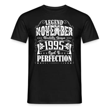 November 1995. November 1995 Birthday Gift - Men's T-Shirt - black - Front - AI Model Male 178 light (178cm)