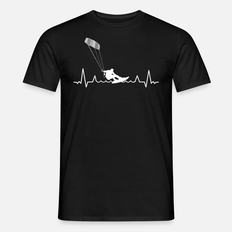 Kitesurf Kiteboard Kitesurfen Kitesurf Herzschlag - Männer T-Shirt - Schwarz