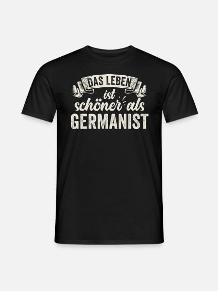 Lustige Germanist Sprache Literatur Grammatik - Männer T-Shirt - Schwarz