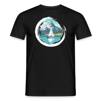 Sailboat, Sailing Ship, Sailing Yacht, Vintage Sailing - Men's T-Shirt - black - Front - AI Model Male 178 light (178cm)