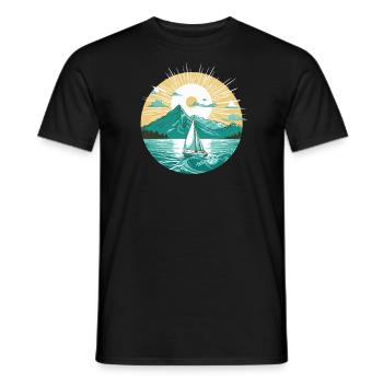 Sailboat, Sailing Ship, Sailing Yacht, Vintage Sailing - Men's T-Shirt - black - Front - AI Model Male 178 light (178cm)