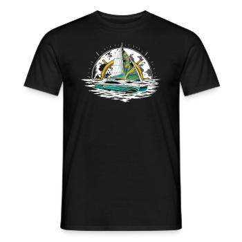 Catamaran-Boot Segelboot Segeln Segler - Männer T-Shirt - Schwarz - Vorne - AI Model Male 178 light (178cm)