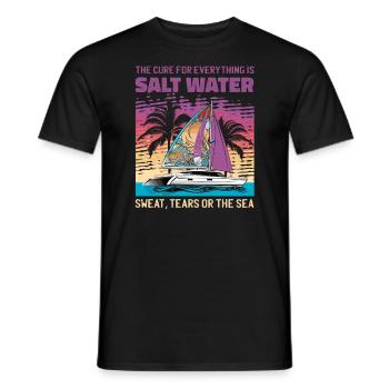 Catamaran-Boot Segelboot Segeln Segler - Männer T-Shirt - Schwarz - Vorne - AI Model Male 178 light (178cm)