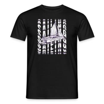 Catamaran-Boot Segelboot Segeln Segler - Männer T-Shirt - Schwarz - Vorne - AI Model Male 178 light (178cm)
