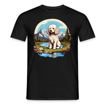 Poodle - Men's T-Shirt - black - Front - AI Model Male 178 light (178cm)