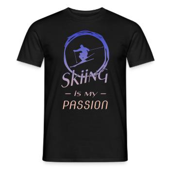 skiing - Männer T-Shirt - Schwarz - Vorne - AI Model Male 178 light (178cm)