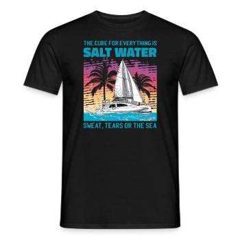 Sailor Sailboat Sailing Ship Sailing Yacht - Men's T-Shirt - black - Front - AI Model Male 178 light (178cm)