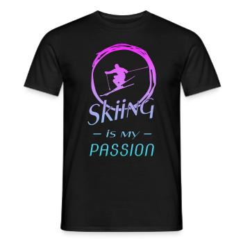 skiing - Männer T-Shirt - Schwarz - Vorne - AI Model Male 178 light (178cm)